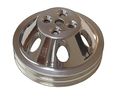 Demotor Performance Aluminum Water Pump Pulley 2 Groove Swp Short For Sb Chevy Sbc 327 350 