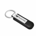 Ipick Image For Ford Mustang Silver Metal Plate Black Pu Leather Strap Key Chain Keychain Official Licensed