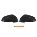 Pair Car Rear View Driver Passenger Side Mirror Cover Cap Replacement Black Carbon Fiber Pattern For Bmw F20 F22 F23 F30 F31 
