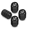 Dodge Demon In Black On Hexagon Shape Premium Anodized Aluminum Tire Valve Stem Caps Set Of 4 