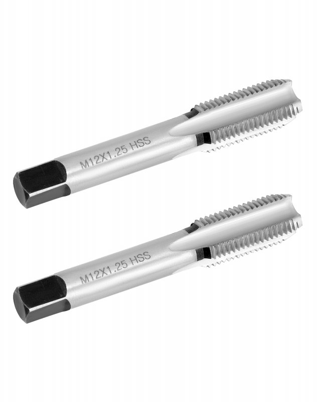 Metric Taper And Plug 2 Pack M12 X 1 25 Right Hand Thread Tap Precision- Cut Hss Tool With Square End Round Shank