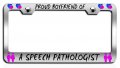 Proud Boyfriend Of A Speech Pathologist Chrome Metal License Plate Frame Tag Holder I75 