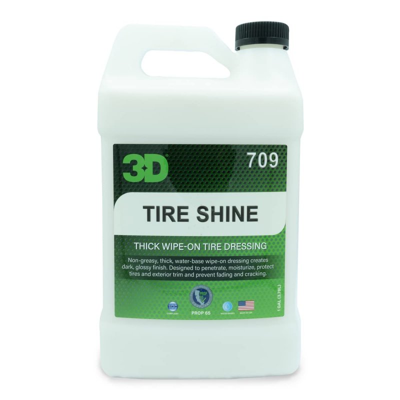 Universal Tire Shine And Protectant Water Based No Grease Dressing For Rubber Vinyl Leather High Formula 1 Gallon