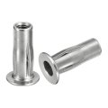 M5 Multi-grip Rivet Nuts 6pcs Pre-bulbed Shank Flat Head Threaded Insert Nut 304 Stainless Steel Plus For Construction 