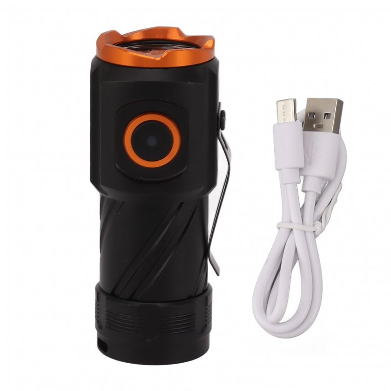10000lm Mini Flashlight Super Bright Pocket Edc Flash Light Clip 5 Modes Usb Rechargeable Waterproof Compact For Camping Hiking