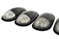 Vms Racing 5pc Clear Cab Roof Top Marker Lights Covers With Base Kit 264146cl With Built-in Led Amber Bulbs Compatible Dodge