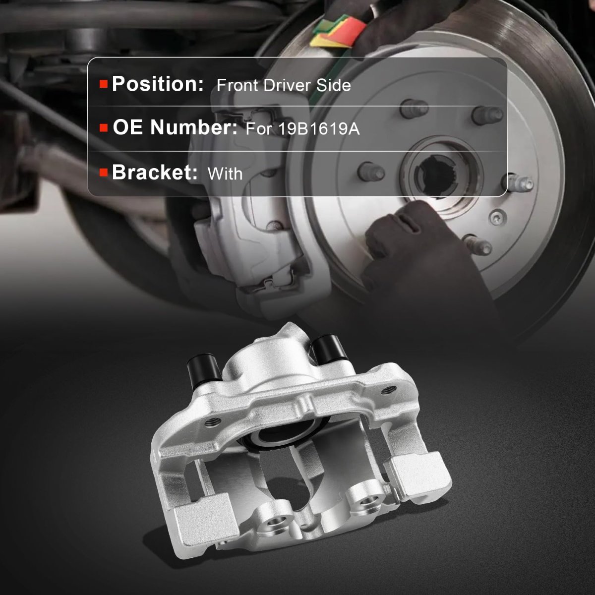 Front Left Disc Brake Caliper Assembly W Bracket 19b1619a