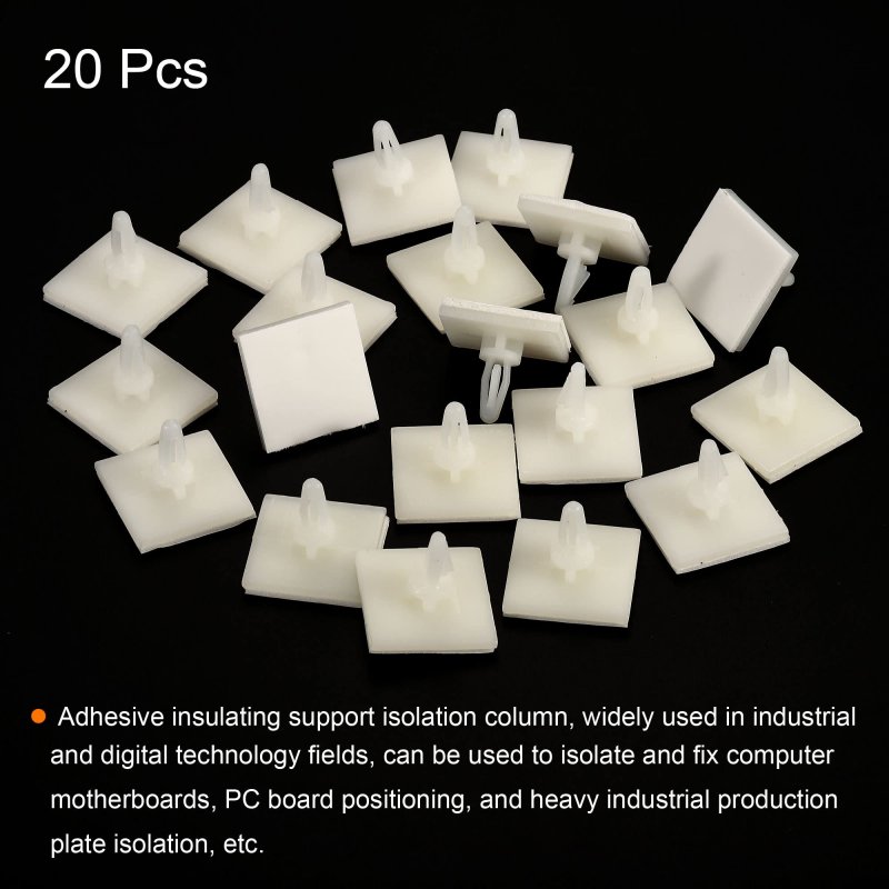 Patikil Adhesive Standoff 20 Pack Reverse Mount Insulation Bracket Isolation Column Pcb Spacer 6 3mm Supporting Height White