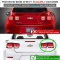 Acanii For 2013-2015 Chevy Malibu Ls Lt Eco Non-led Mounted Lid Inner Tail Light Lamp Replacement Right Passenger Side