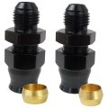 Xspeedonline 2pcs 6an To 3 8 5 16 Hardline Adapter 37 Degree Flare Seal Aluminum Alloy With Brass Ferrule For Fuel System 