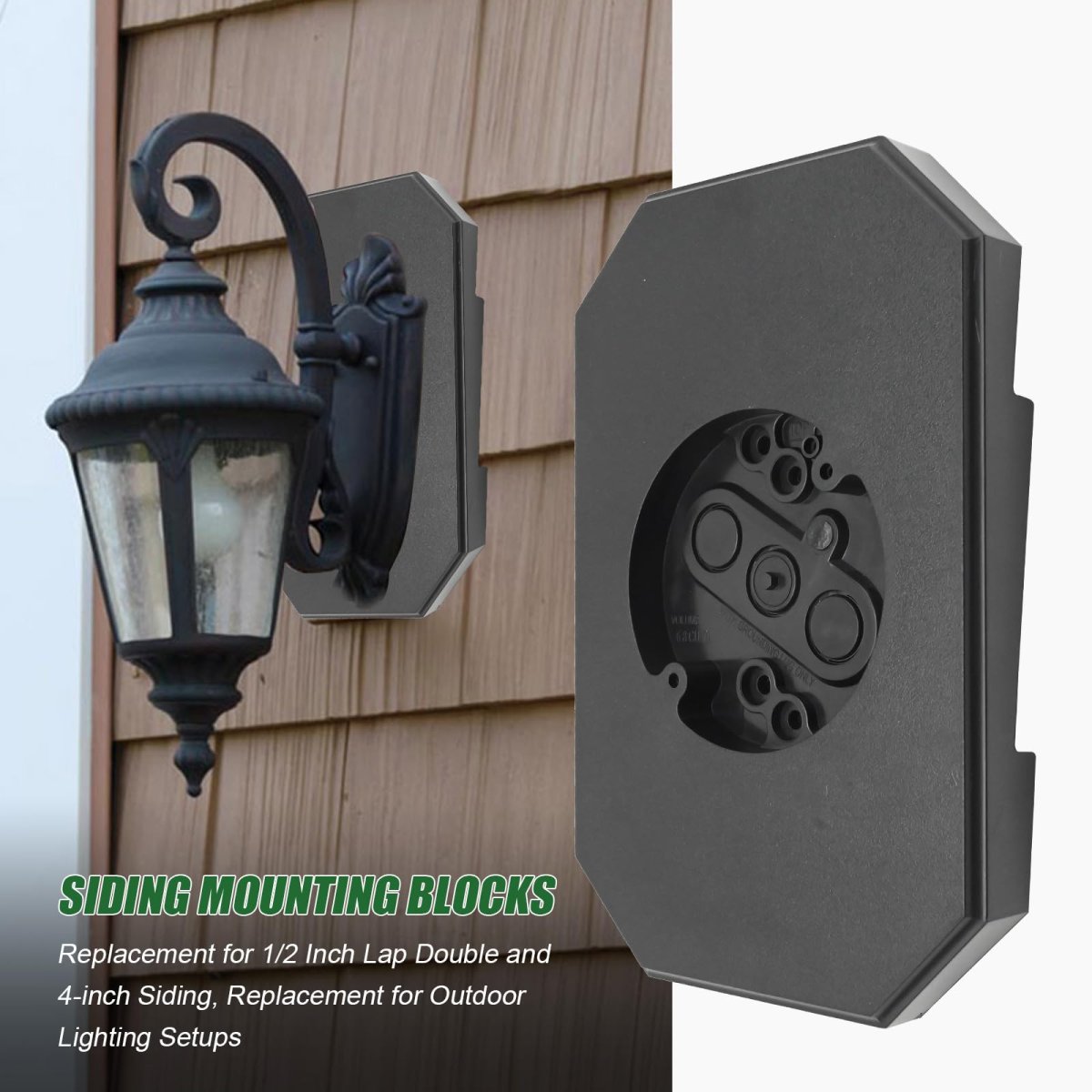 Saihisday Vinyl Siding Mounting Blocks Replacement For 1 2 Inch Lap Double And 4-inch Replacement Outdoor Lighting Setups