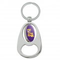 Graphics More Lsu Tiger State Mark Keychain Chrome Metal Spinning Oval Bottle Opener