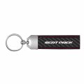 Ipick Image Made For Dodge Scat-pack Full Color Real Black Carbon Fiber Loop Strap Key Chain With Red Stitching