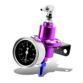 Auto Dynasty 160psi Adjustable Aluminum Fuel Pressure Regulator Oil Filled Gauge Purple
