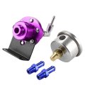 Auto Dynasty 160psi Adjustable Aluminum Fuel Pressure Regulator Oil Filled Gauge Purple
