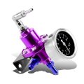 Auto Dynasty 160psi Adjustable Aluminum Fuel Pressure Regulator Oil Filled Gauge Purple
