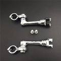 Smt-chrome Long Angled Adjustable Highway Peg Mounting Kit Compatible With Bike 1 Inch 25mm Front Engine Guard Frame Tube