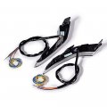 Set Of 2x White Amber Blue Led Daytime Running Light City Turn Signal Lamp Wiring Harness Ic Built-in Amber Off Compatible With