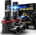Cougar Motor H11 Led Fog Light H8 H9 Bulb 50w 12000lm 6500k Cool White Fanless Plug And Play Direct Installation Pack Of 2 
