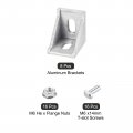 Uxcell 8set Inside Corner Bracket Gusset Kits 35x35x29mm 3030 Angle Connector For European Series Aluminum Profile Silver 16 X