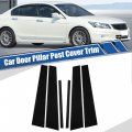 X Autohaux 1 Set Glossy Black Car Door Window Pillar Posts Cover Trim Exterior Anti-scratch Stickers For Honda Accord 8th Gen