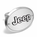 Ipick Image Made For Jeep 3d Logo On Brushed Oval Billet Aluminum 2 Inch Tow Hitch Cover