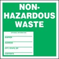 Accuform Signs Mhzw11psp Adhesive Coated Paper Hazardous Waste Label Legend Non-hazardous Shipper Address Citystatezip Contents 