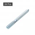 Uxcell M10 Hanger Bolts Length 4 100mm Double Headed Self-tapping Screw 10mm Wood Joint Furniture Legs 24pcs