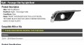 Right Passenger Side Fog Light Bezel Textured Black And Chrome Compatible With 2016-2018 Buick Envision