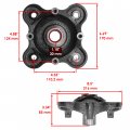 Caltric Rear Wheel Hub Kit Compatible With Polaris Ranger 570 Full Size Crew 2015 2016