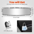Linkstyle Bling Car Rear View Mirror Crystal Rhinestones Rearview With Glitter Mask Hook Universal Fit Most Vehicles Suv Vans
