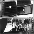 Dna Motoring Hl-oh-f15092-6p-led-bk-cl1 Black Housing Headlights Replacement For 92-96 Bronco F150 F250 F350 