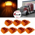 Ocpty 17led Cab Marker Light 7pcs Amber Top Roof Running Assembly 10 Pcs Side Fit For Heavy Duty Trucks Mack Kenworth Peterbilt