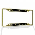 Fastasticdeals Metal Insert License Plate Frame Yellow Labrador Weatherproof Car Accessories Gold 4 Holes Solid 