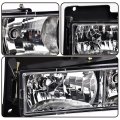 Headlights Assembly Front Headlamp Pair For 1994-1998 Gmc C10 Full Size Pickup Truck Suburban Yukon Clear Bumper Corner Lamps