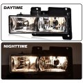 Headlights Assembly Front Headlamp Pair For 1994-1998 Gmc C10 Full Size Pickup Truck Suburban Yukon Clear Bumper Corner Lamps