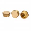 3 Pcs 4bsp Male Thread Brass Hex Head Pipe Plug Connector Fitting 