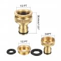 Uxcell Brass Garden Hose Threaded Connector 1 2 Pt And 3 4 Female Thread Adapter