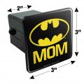 Batman Bat Mom Shield Logo Tow Trailer Hitch Cover Plug Insert For 2 In Receivers Heavy Duty Black Abs Plastic With Uv