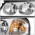 Chrome Housing Amber Corner Headlight Head Lamps Tool Kit Compatible With Chevy Impala 00-05