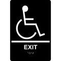 Compliancesigns Acrylic Ada Exit Sign 9 X 6 Inch Tactile Braille Black 