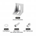 Uxcell 8set Inside Corner Bracket Gusset Kits 38x38x35mm 4040 Angle Connector For European Series Aluminum Profile Silver 16 X