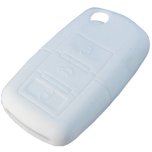 Folding Flip Key Fob Shell Remote Case With 4 Buttons And White Silicone Cover For Volkswagen Jetta Beetle Passat Rabbit Gti