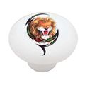 Tribal Lion Wolf Decorative High Gloss Ceramic Drawer Knob 