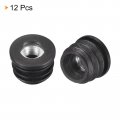 12pcs Plastic Threaded Tube Inserts With M8 Thread For 30mm 1 18 Od Round Adjustable Black Plug Caster Insert Chair End Caps