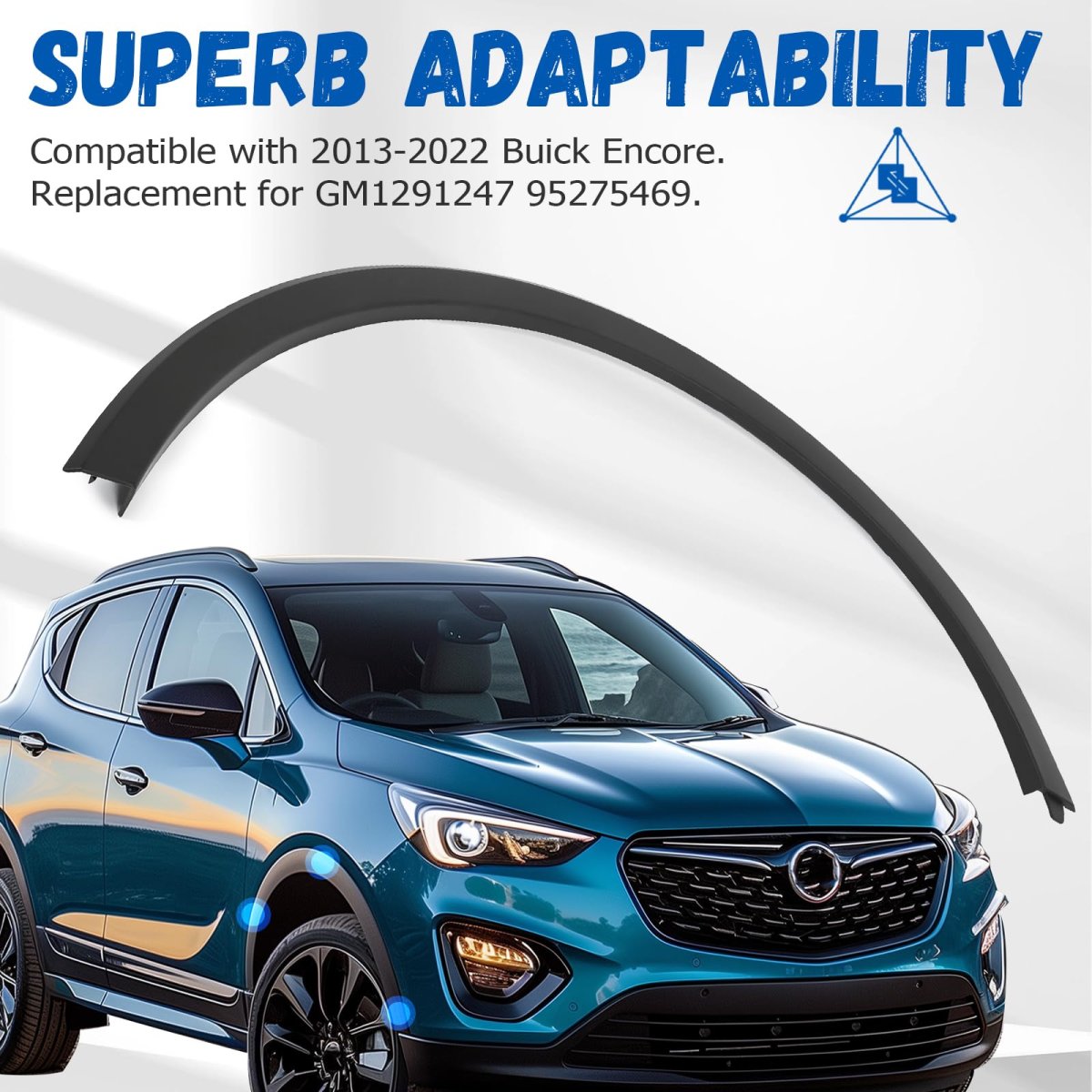 Wheel Arch Molding Fender Flare For 2013 2022 Buick Encore Front Passenger Side Right Abs Plastic Replacement Gm1291247