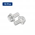 Uxcell M6x12mm Phillips Hex Head Flange Bolts 10pcs 304 Stainless Steelagon Hex Machine Screws