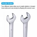 Uxcell Double Open-end Wrench Set 5 5-14mm Metric Cr-v Steel With Rolling Pouch 4-piece