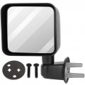 Ocpty Driver Side Mirror For 2007-2017 Jeep Wrangler Outside Accessories Easy-adjustable Manual Folding Non-heated View