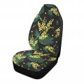 Susiyo Yellow Flowers Of Mimosa Pattern Black Car Seat Covers Automotive Front Only Vehicle Protector Universal Fit Most Suv